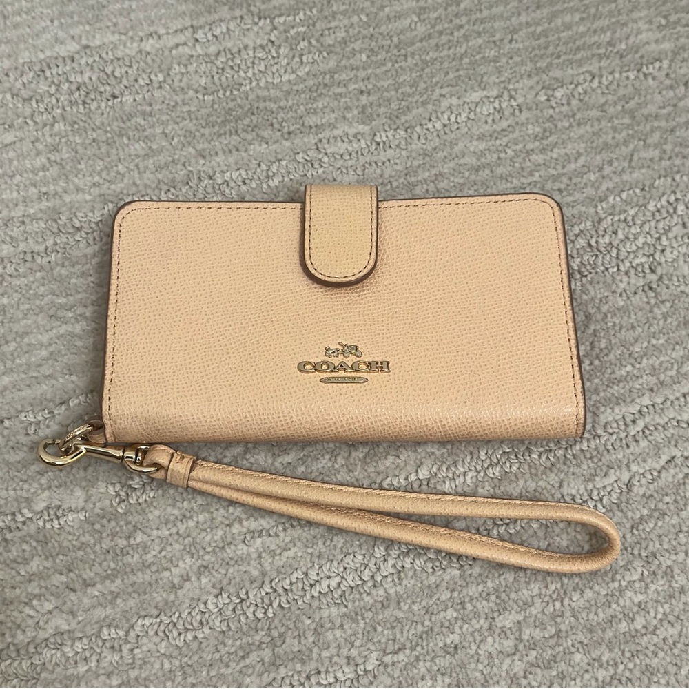 Coach Peach Color Wristlet Women’s Wallet